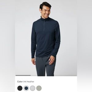 Vuori Men's Navy Ease Performance 2.0 half zip top, NWOT, size XL